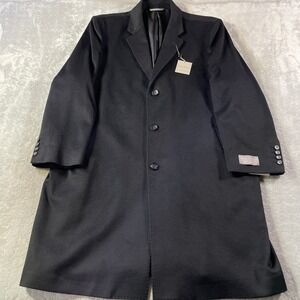 Daniel‎ Cremieux Signature Overcoat Mens 50R Black 100% Cashmere Luxury $995